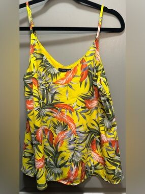 Cotton On Size XS Yellow Botanical Print Camisole EUC